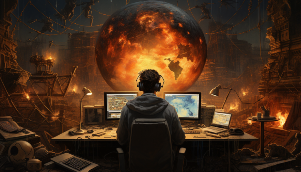 Man On Computer World