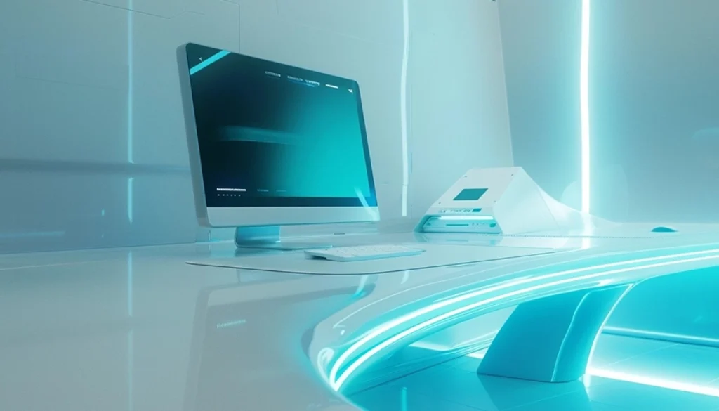 Futuristic computer setup