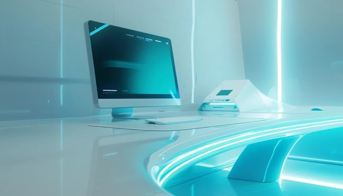 Futuristic computer setup