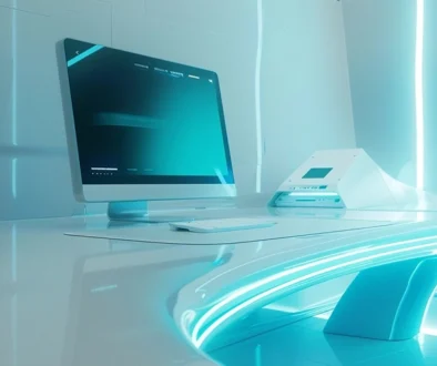 Futuristic computer setup