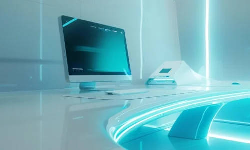 Futuristic computer setup